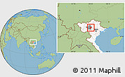 Savanna Style Location Map of Tran Yen, highlighted country, highlighted parent region