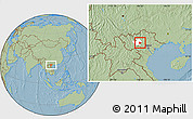 Savanna Style Location Map of Tran Yen, highlighted parent region, hill shading
