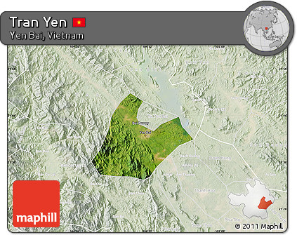 Satellite Map of Tran Yen, lighten
