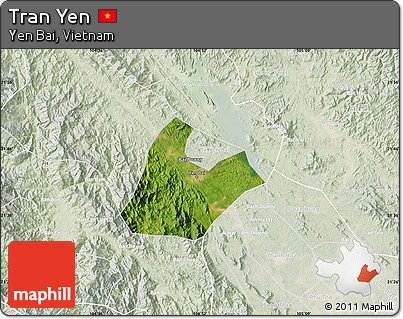 Satellite Map of Tran Yen, lighten