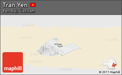 Classic Style Panoramic Map of Tran Yen, single color outside