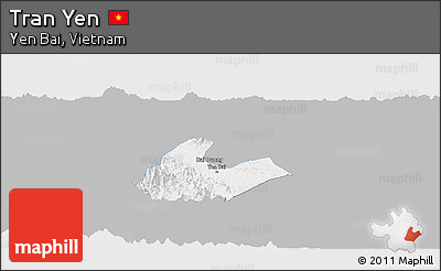 Gray Panoramic Map of Tran Yen, single color outside