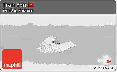 Gray Panoramic Map of Tran Yen, single color outside