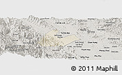 Shaded Relief Panoramic Map of Tran Yen, semi-desaturated