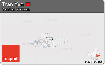 Silver Style Panoramic Map of Tran Yen, single color outside