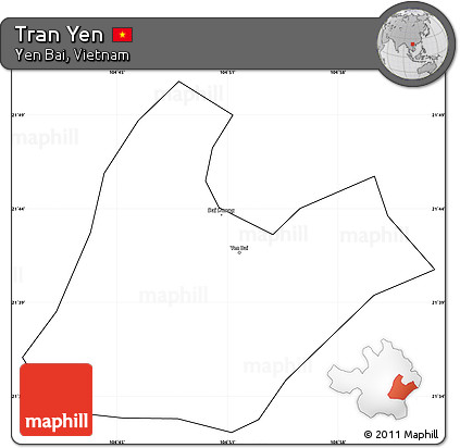 Blank Simple Map of Tran Yen, cropped outside