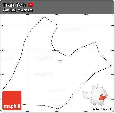 Blank Simple Map of Tran Yen, cropped outside
