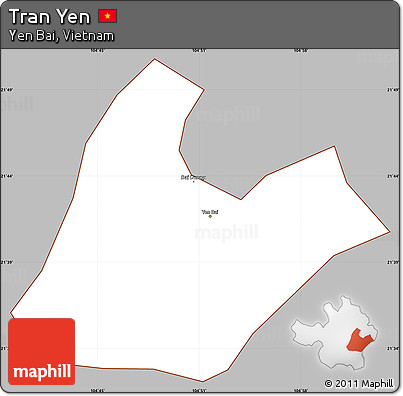 Gray Simple Map of Tran Yen, cropped outside