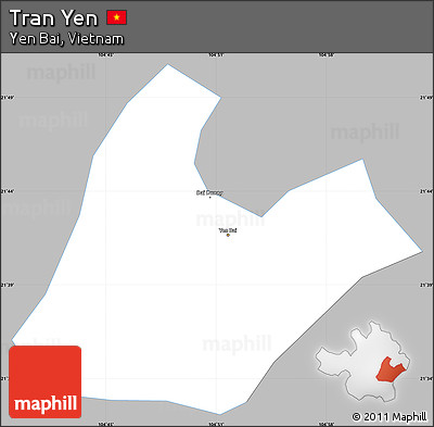 Gray Simple Map of Tran Yen, single color outside