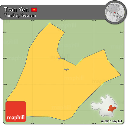 Savanna Style Simple Map of Tran Yen, cropped outside