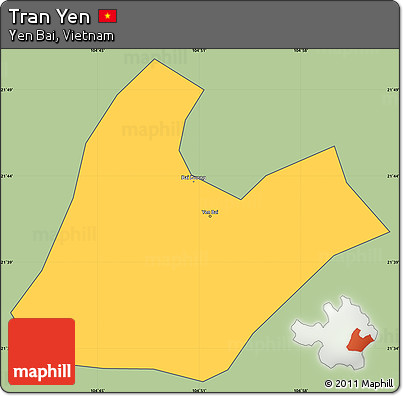 Savanna Style Simple Map of Tran Yen, cropped outside