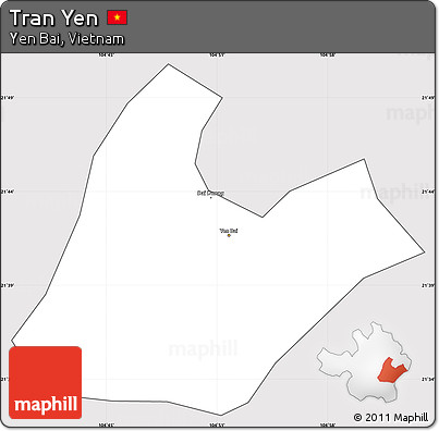 Silver Style Simple Map of Tran Yen, cropped outside