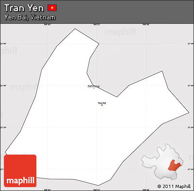 Silver Style Simple Map of Tran Yen, cropped outside