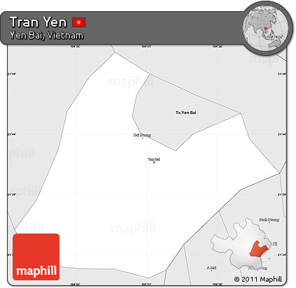 Silver Style Simple Map of Tran Yen