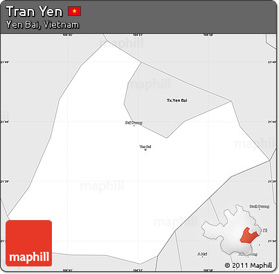 Silver Style Simple Map of Tran Yen