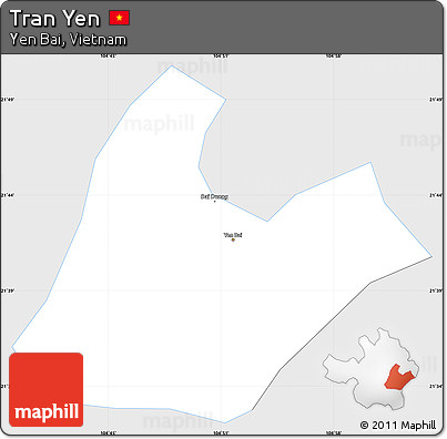 Silver Style Simple Map of Tran Yen, single color outside