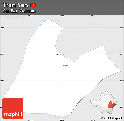 Silver Style Simple Map of Tran Yen, single color outside