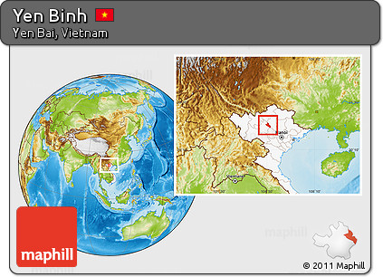 Physical Location Map of Yen Binh, highlighted country