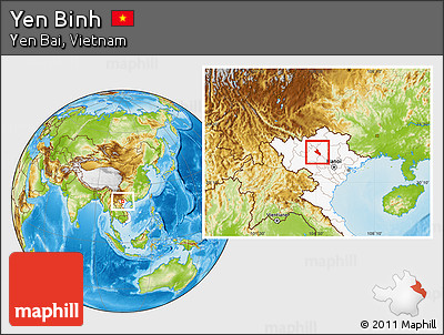 Physical Location Map of Yen Binh, highlighted country