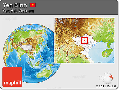 Physical Location Map of Yen Binh, highlighted country