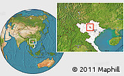 Satellite Location Map of Yen Binh, highlighted country