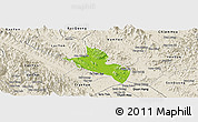 Physical Panoramic Map of Yen Binh, shaded relief outside