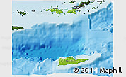 Physical 3D Map of Virgin Islands, darken, land only