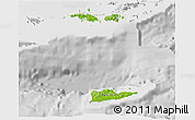 Physical 3D Map of Virgin Islands, lighten, desaturated