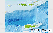 Physical 3D Map of Virgin Islands, lighten, land only