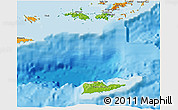 Physical 3D Map of Virgin Islands, political shades outside