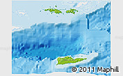 Physical 3D Map of Virgin Islands, single color outside, bathymetry sea, shaded relief sea