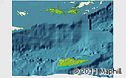 Physical 3D Map of Virgin Islands, single color outside, satellite sea