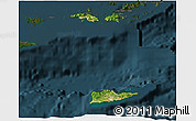 Satellite 3D Map of Virgin Islands, darken