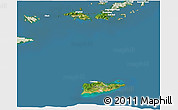 Satellite 3D Map of Virgin Islands, lighten, land only