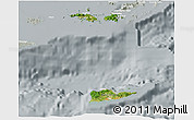 Satellite 3D Map of Virgin Islands, lighten, semi-desaturated