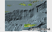 Satellite 3D Map of Virgin Islands, semi-desaturated