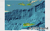 Satellite 3D Map of Virgin Islands, shaded relief outside, satellite sea