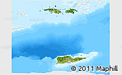 Satellite 3D Map of Virgin Islands, single color outside, bathymetry sea