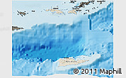 Shaded Relief 3D Map of Virgin Islands, darken, land only