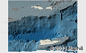 Shaded Relief 3D Map of Virgin Islands, darken