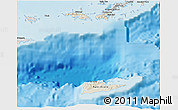 Shaded Relief 3D Map of Virgin Islands, desaturated, land only