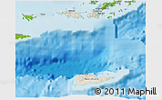 Shaded Relief 3D Map of Virgin Islands, physical outside