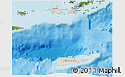 Shaded Relief 3D Map of Virgin Islands, satellite outside, shaded relief sea