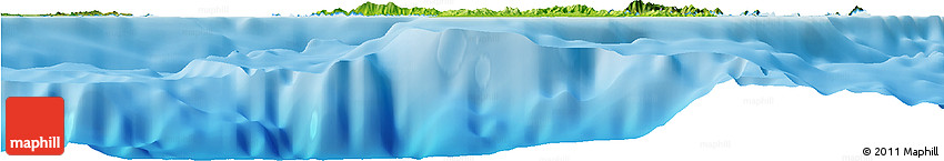 Physical Horizon Map of Virgin Islands, satellite outside, shaded relief sea
