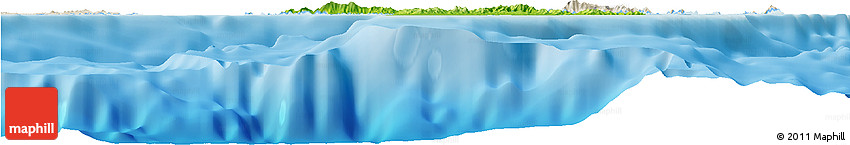 Physical Horizon Map of Virgin Islands, shaded relief outside