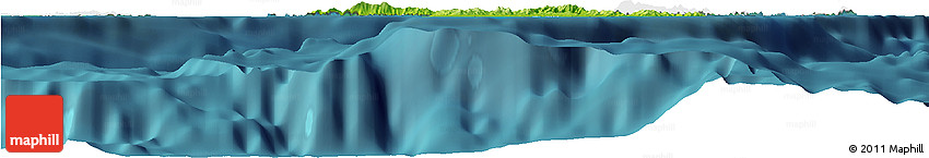 Physical Horizon Map of Virgin Islands, single color outside, satellite sea