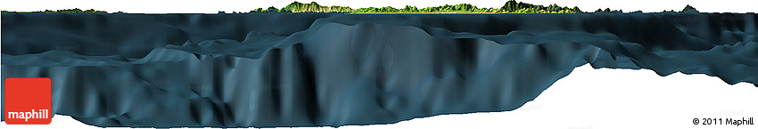 Satellite Horizon Map of Virgin Islands, darken