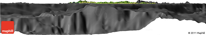 Satellite Horizon Map of Virgin Islands, darken, desaturated
