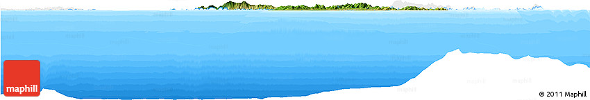 Satellite Horizon Map of Virgin Islands, single color outside, bathymetry sea