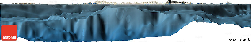 Shaded Relief Horizon Map of Virgin Islands, darken